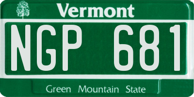 VT license plate NGP681