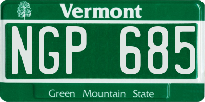 VT license plate NGP685