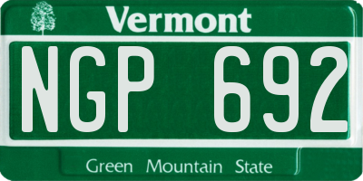 VT license plate NGP692