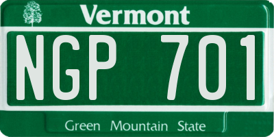 VT license plate NGP701
