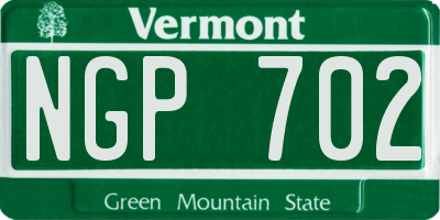 VT license plate NGP702