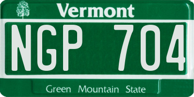 VT license plate NGP704