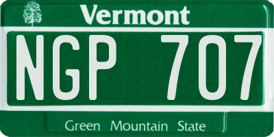 VT license plate NGP707