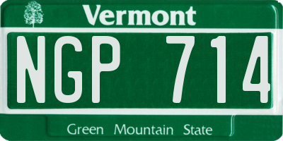 VT license plate NGP714