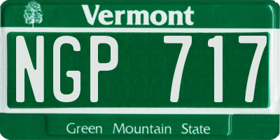 VT license plate NGP717
