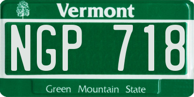 VT license plate NGP718