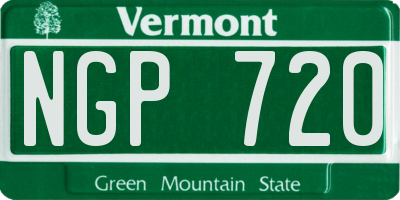 VT license plate NGP720