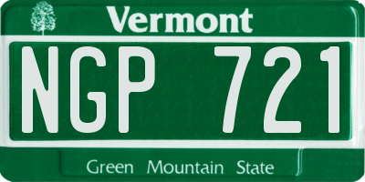 VT license plate NGP721