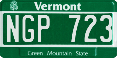 VT license plate NGP723