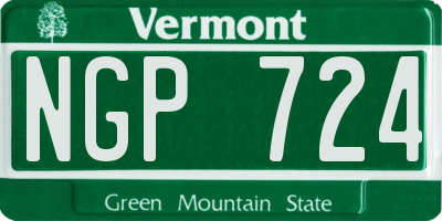 VT license plate NGP724