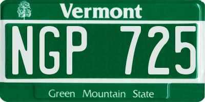 VT license plate NGP725