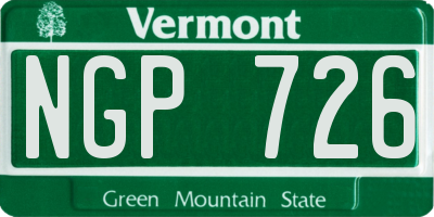 VT license plate NGP726