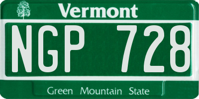 VT license plate NGP728