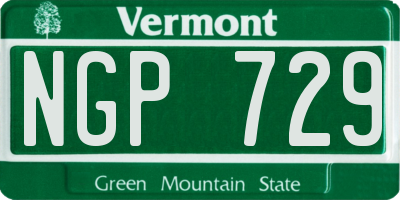 VT license plate NGP729