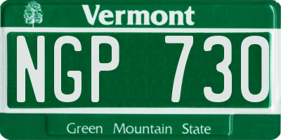 VT license plate NGP730