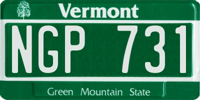 VT license plate NGP731
