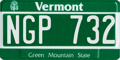 VT license plate NGP732