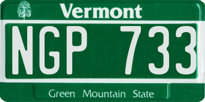 VT license plate NGP733