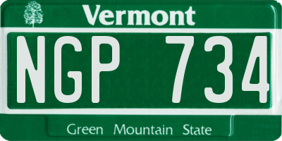 VT license plate NGP734