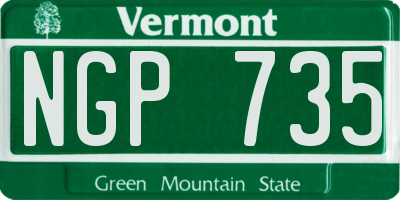 VT license plate NGP735