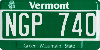 VT license plate NGP740