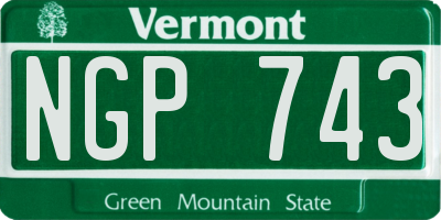 VT license plate NGP743