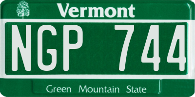 VT license plate NGP744