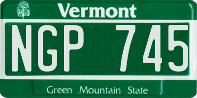 VT license plate NGP745