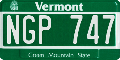 VT license plate NGP747
