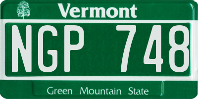 VT license plate NGP748