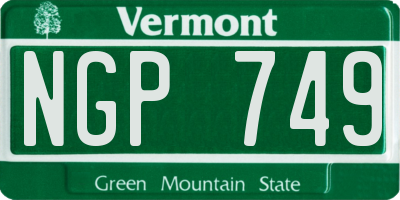 VT license plate NGP749