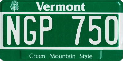 VT license plate NGP750