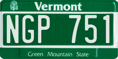 VT license plate NGP751