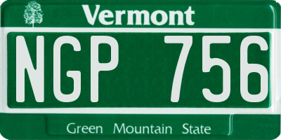 VT license plate NGP756