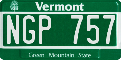 VT license plate NGP757