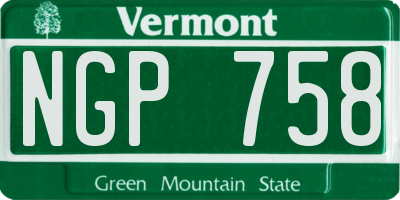 VT license plate NGP758