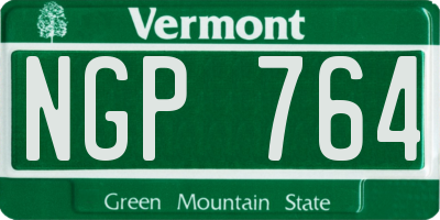 VT license plate NGP764
