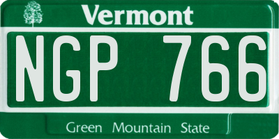VT license plate NGP766