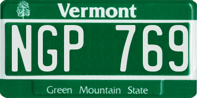VT license plate NGP769