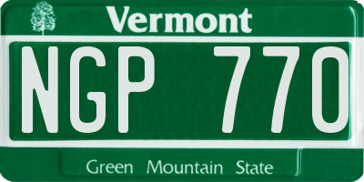 VT license plate NGP770
