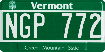 VT license plate NGP772