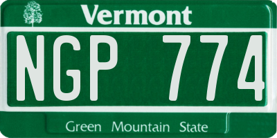 VT license plate NGP774