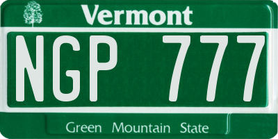 VT license plate NGP777