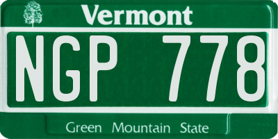 VT license plate NGP778