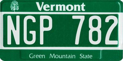 VT license plate NGP782