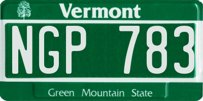 VT license plate NGP783