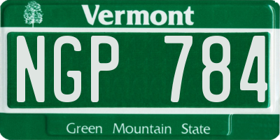 VT license plate NGP784
