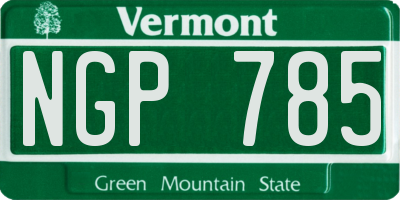 VT license plate NGP785