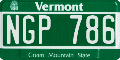 VT license plate NGP786