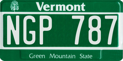 VT license plate NGP787